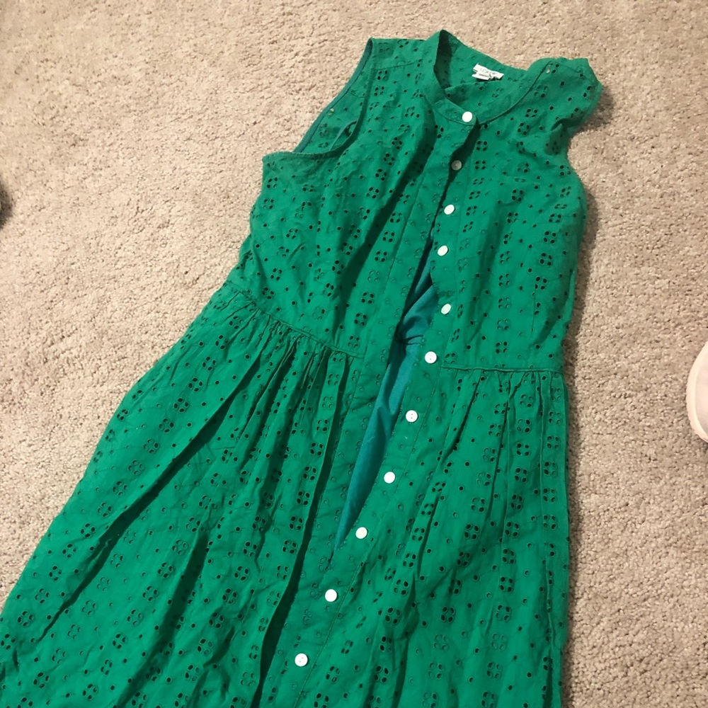 Green Jcrew Eyelet dress